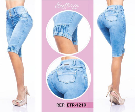 Pantalon capri de mezclilla para dama