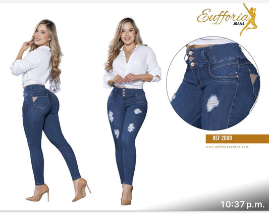 JEANS CONTROL ABDOMEN LEVANTA COLA
